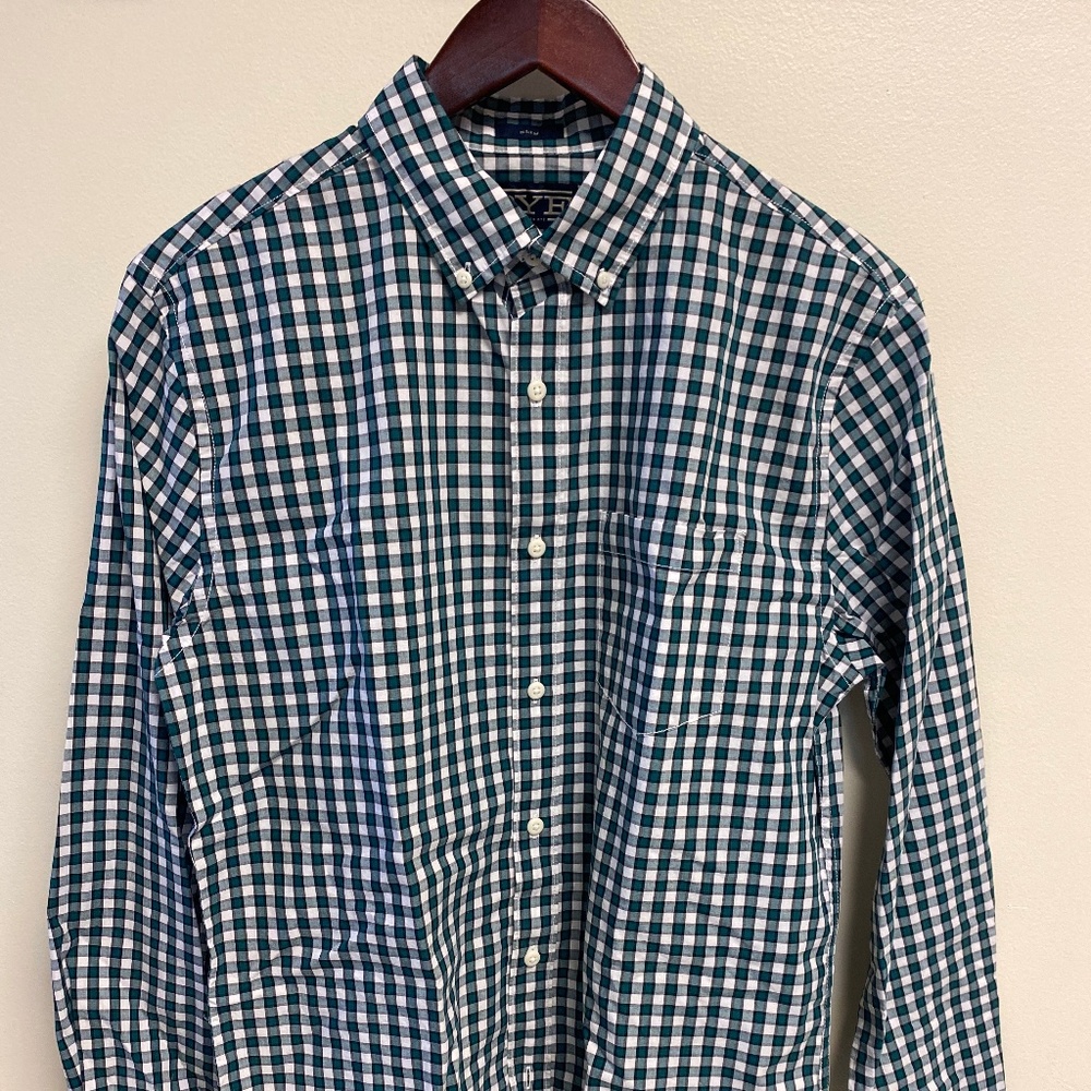 Hawker Rye Green Gringham Washed Button Up